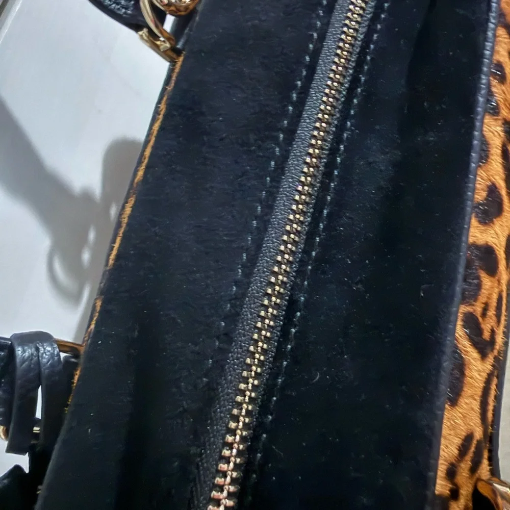Cole Haan Leopard hair calf  leather satchel New
